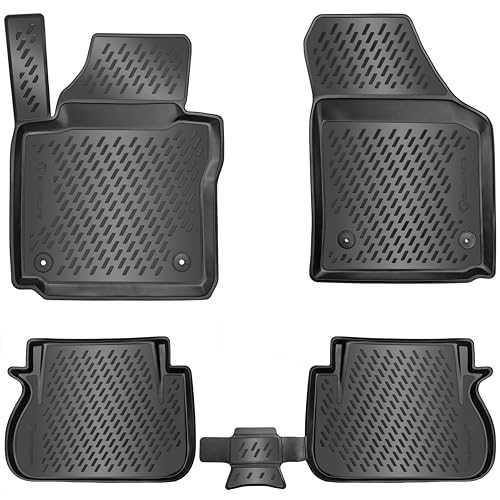 Lot de tapis en caoutchouc, design 3D, pour Dacia Logan MCV 2012-2020, bord extra haut de 5 cm