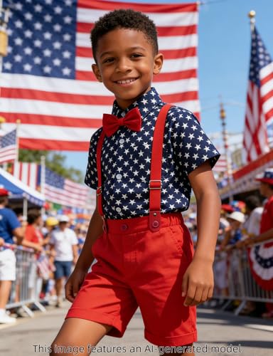 Image of A&J DESIGN Baby Boys Gentleman Suit, 2Pcs Outfit Shirt & Pants
