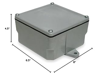 Electrical Box, PVC, 6-3/4X6-3/4X4-1/8 in.