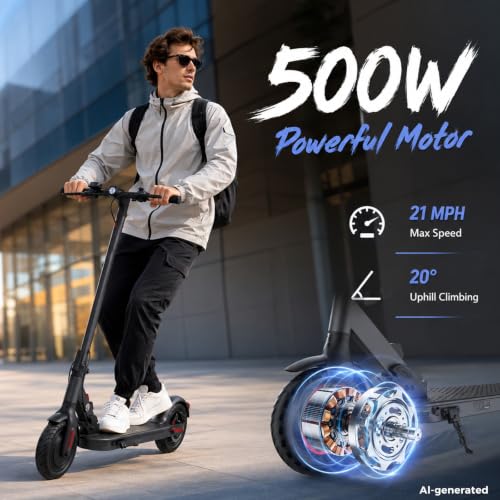 Image of Electric Scooters - Electric Scooter Adults, 1200W /1000W /500W Motor, 28 /25 /21 /18 MPH Top Speed, 10'' /8.5'' Tires, 28 /25 /23 /21Miles, APP Control E Scooter for Teens