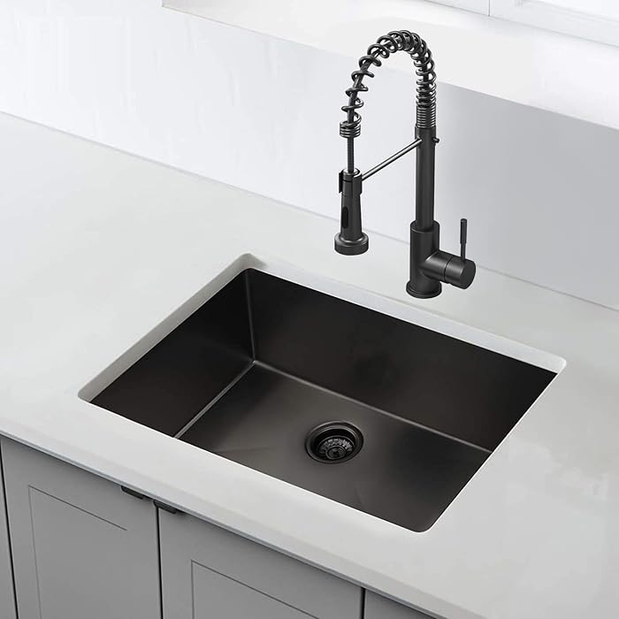 Buy CELAENO 28 Inch Undermount Kitchen Sink, Gunmetal Black Single Bowl