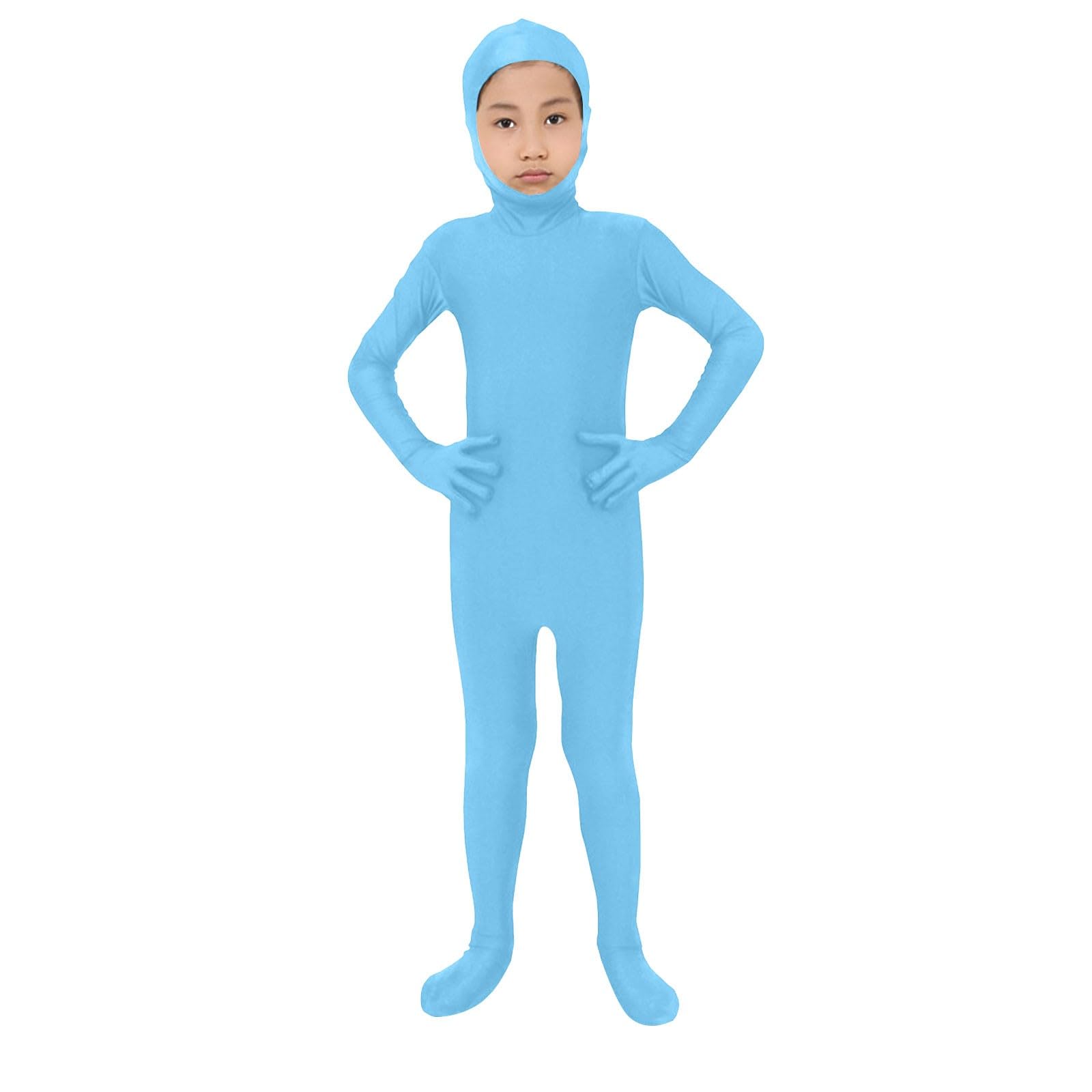 Morph Suits for Adults and Kids Unisex Stealth Jumpsuits for Stage Performance and Costume Events Dress Full Body Morph Suits Jumpsuits for Boys Girls Cosplay Costume Orange (2-Sky Blue, S)