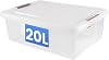 Plastic Storage Box with Lids | Stackable Clear Containers for Kitchen, Office, Crafts, Tools & Household Essentials (20 Litre)