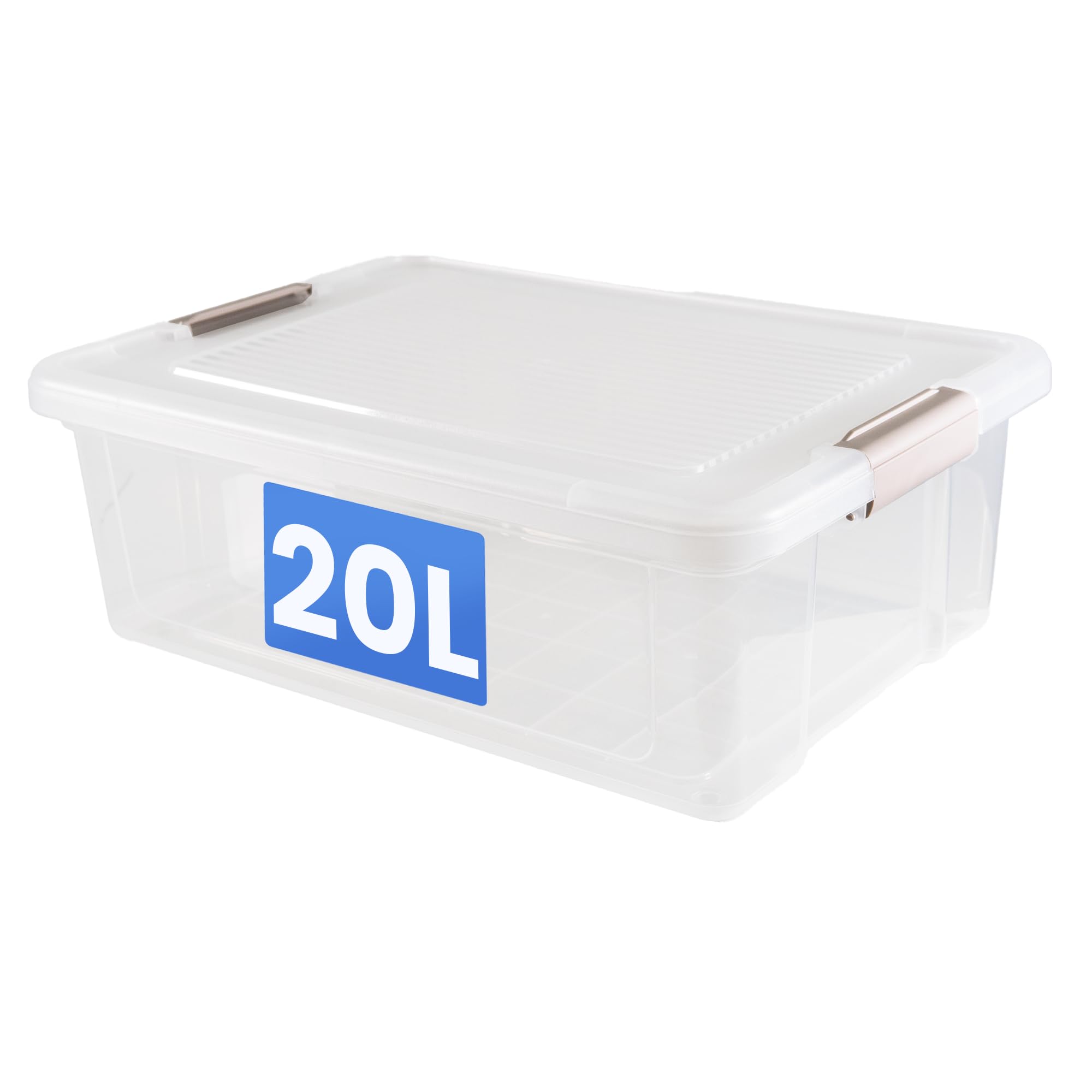 Libbi Lou Clear Plastic Storage Box With Lids | Stackable Containers For Kitchen, Office, Crafts, Tools & Household Essentials (20 Litre)