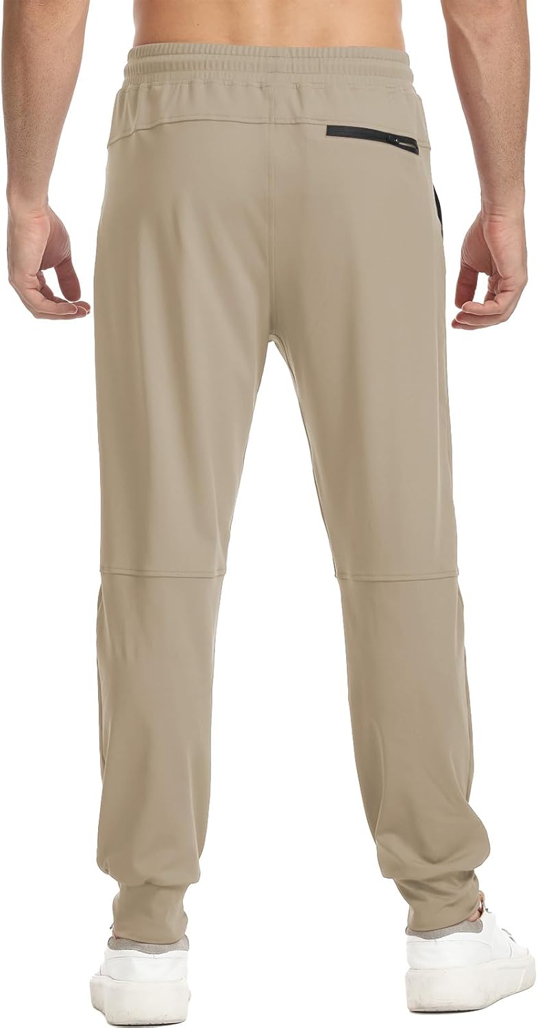 Surenow Men's Sweatpants Lightweight Joggers for Casual Athletic Workout Zipper Pockets Breathable Running Mesh Pants - Image 2
