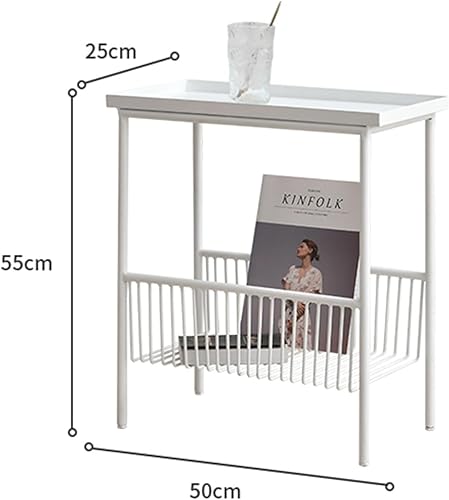 Miniatura 3 de Mesa de Café Creativa Mesa Auxiliar Salón Pequeño Sofá Mini Mesa de Centro Dormitorio Cabecera Sencilla Doble Estante Mesa Móvil para Espacios