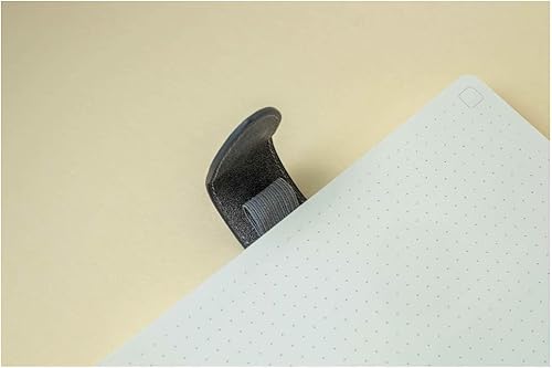 Miniatura 5 de Sling Notebook - Cuadrícula de puntos A5 gris negro para diario bujo - cuaderno de viñetas - fácil de transportar - páginas perforadas de 120 GSM