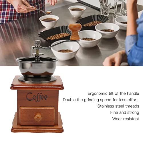 Kaffee-Handmühle, professionelle Holz-Edelstahl-Hand-Kaffeemühle mit Gewinde für Milch-Tee-Shop – Bild 6
