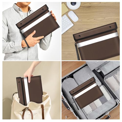 Image of Fireproof Bag Dual Reflective Strips, Waterproof Zipper, 5200F Heat | Fireproof Waterproof Bag, 13.9x10.6 Inch with Hand Strap for Cash, Documents, Jewelry & Valuables at Home, Office or Travel