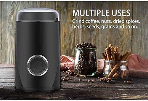 NCRD Molinillo de café eléctrico, cuchillas de acero inoxidable y amoladora de especias, molinillo de especias de 150… - Imagen 3