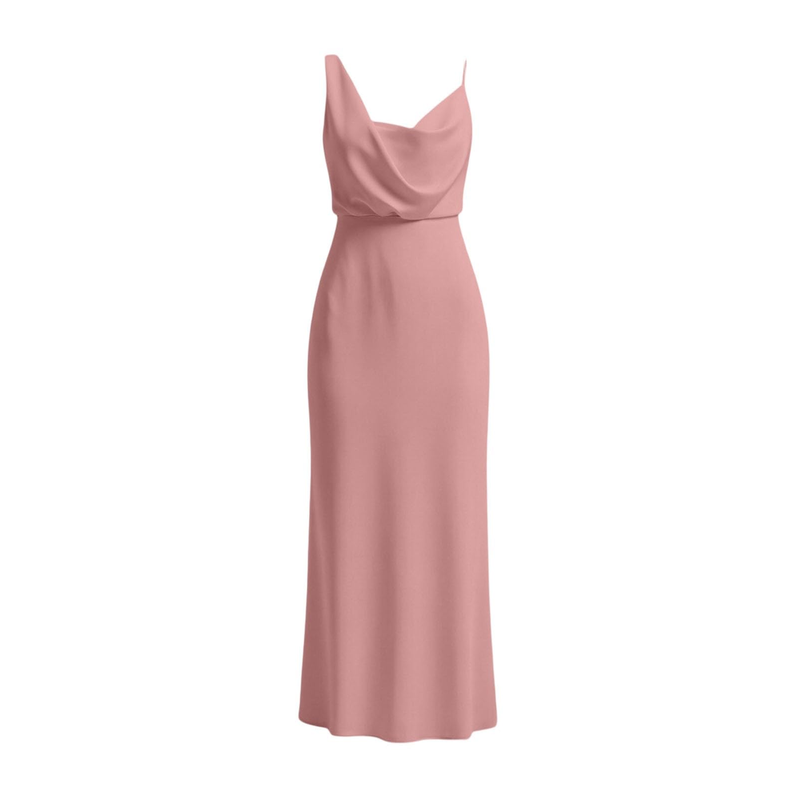 Générique Abito da notte in raso di marca – un fascino senza tempo con spalline spaghetti per un abbigliamento elegante e casual