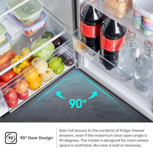 هايسينس ثلاجة HTM55203D2 بسعة 264 لتر، تقنية نو فروست، باب شرفة كبير، اضاءة داخلية LED، فلتر ازالة الروائح الكريهة، تدفق هواء متعدد، فضي