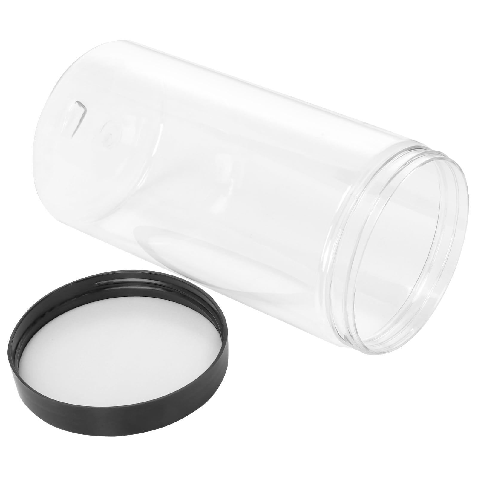 Lot de 12 pots à épices vides en plastique transparent de 1000 ml avec couvercles, pour aliments secs, nouilles, épices