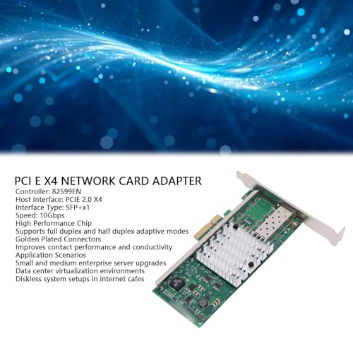 Tarjeta adaptadora de red PCI E X4 de 10GB con puerto SFP+ único y controlador 82599EN para servidor miniatura 5