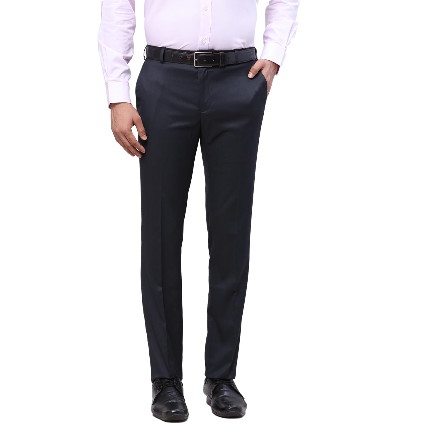 raymond Men's Solid Pattern Slim Fit Poly Viscose Blend Flat Front Formal Trouser-picture-24