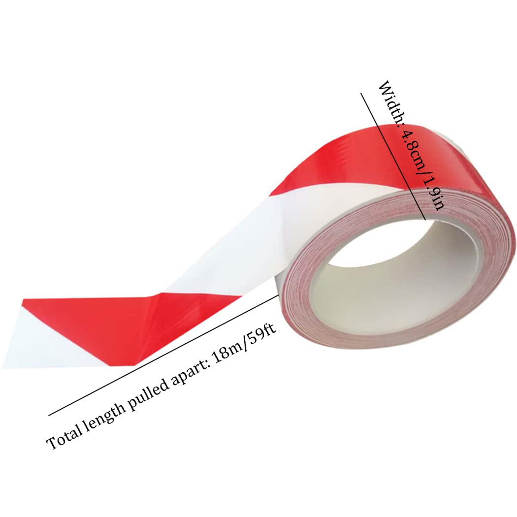 Taśma odblaskowa ostrzegająca o zagrożeniach 48 mm x 18 m | Wielokolorowa taśma ostrzegawcza, mocny klej gumowy, winylowe PCV, do użytku w pomieszczeniach i na zewnątrz(Black)