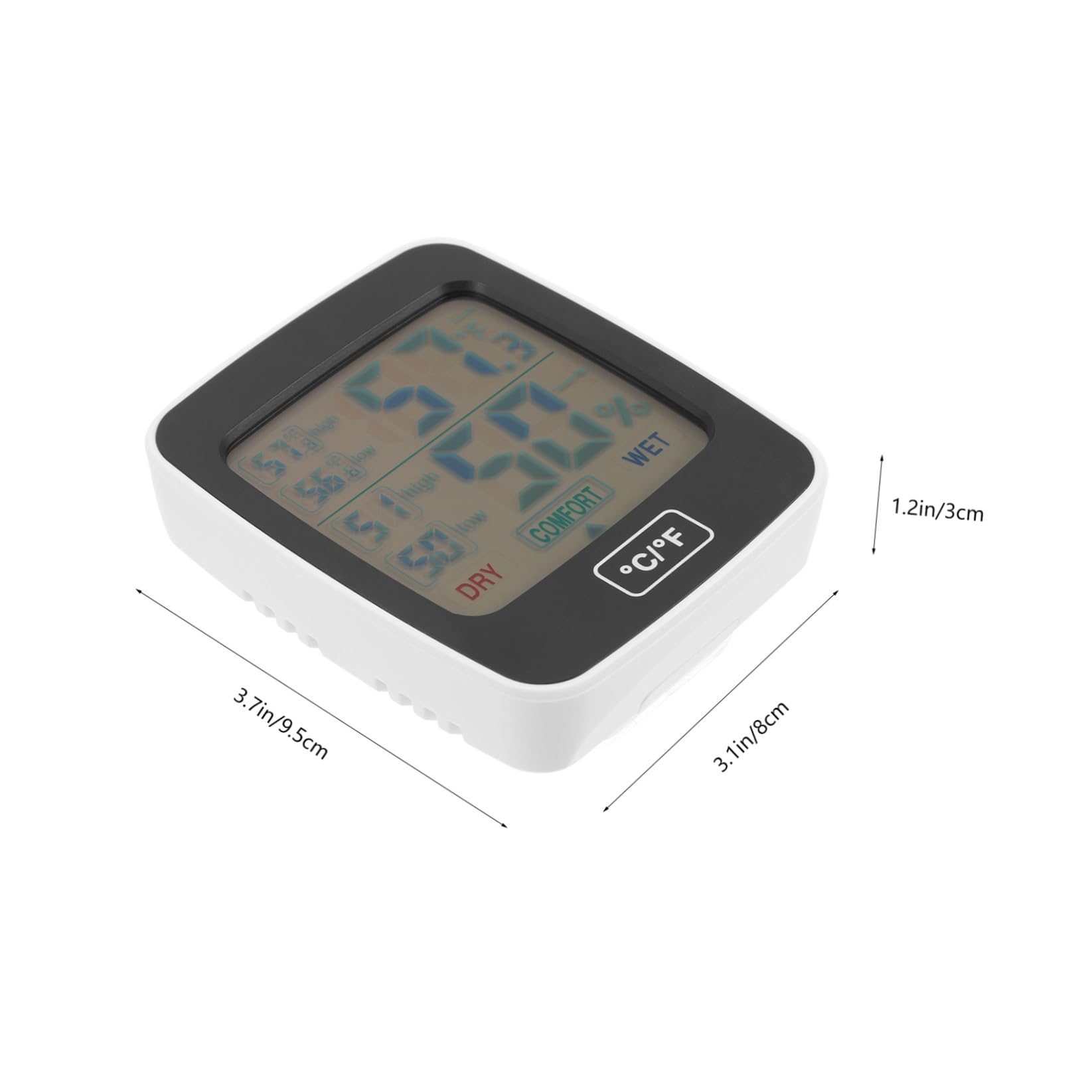 Digitales Haushaltshygrometer Abs-material Kompaktes Design Energieeffizient Präzise Temperatur und Feuchtigkeitsmessung Maximal und Minimalwerte Anzeigen für Wohnungen Büros
