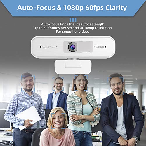 Image of Zoom Certified, NexiGo N940P (Gen 2) 2K Zoomable Webcam with Remote| Sony Starvis Sensor | 3X Zoom in and Out| Dual Stereo Microphone, for Zoom /Skype /Teams /Webex (White)