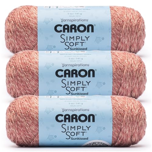 Image of Caron Simply Soft Sunkissed Orange Tonal Yarn - 3 Pack of 141g /5oz - 100% Acrylic - #4 Worsted (Medium) - 248 Yards - Knitting /Crochet