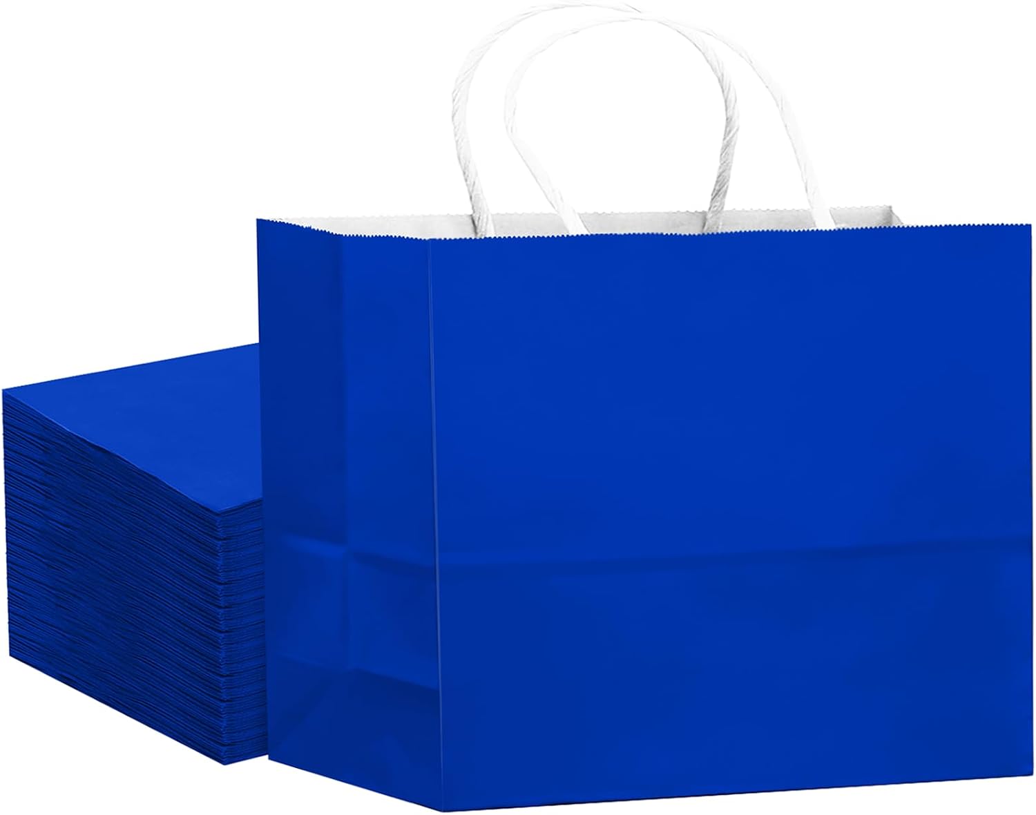 qiqee 24PCS Large Gift Bag with Handles Bulk 13"x4.5"x10" Gift Bags Diamond Blue Bags Multiple Uses (32x11x25cm,Wide Large)