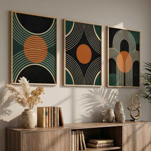 Image of kotart Boho Art Home Decoration Painting | Aesthetic Paintings With Frame For Living Room Bed Room Hotel Wall Decor Digital Reprint Set of 3 (20x30 Inch)