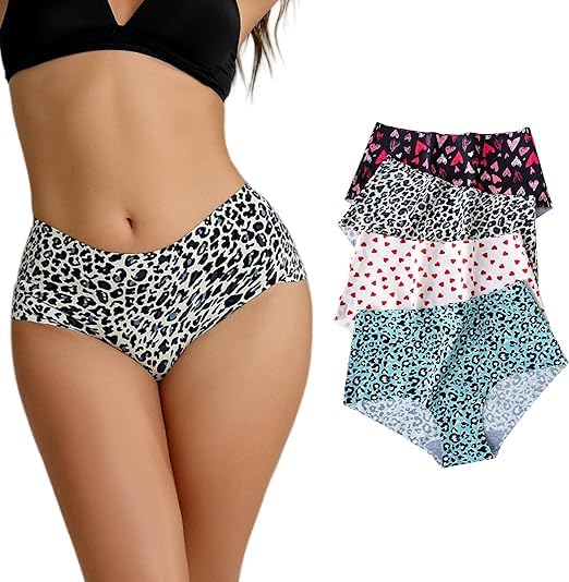 shaperx Women's (Pack of 2 3 4) Seamless High Waist Briefs Underwear Ladies Ice Silk Comfy Casual Wears Invisible No Show Panties Multicolour (S-3XL)-picture-25