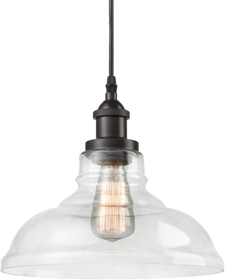 CLAXY Ecopower Industrial Edison Vintage Style 1-Light Pendant Glass Hanging Light
