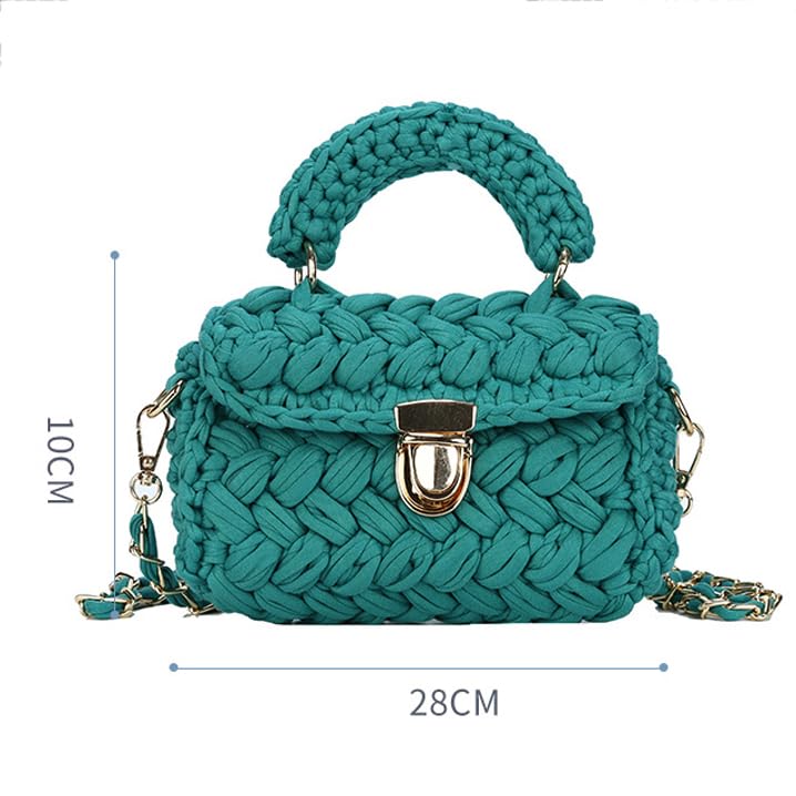Bolso tejido a mano en crochet, bolso tote de punto grueso, bolso cruzado para mujer, color negro miniatura 6