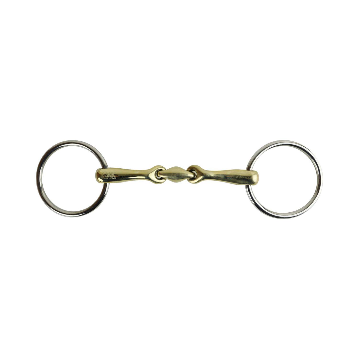 AK Bocchino Curvo Rotante Ad Anello D Con Doppio Rullo In Rame Per Cavalli – Misura 4.50", Argento