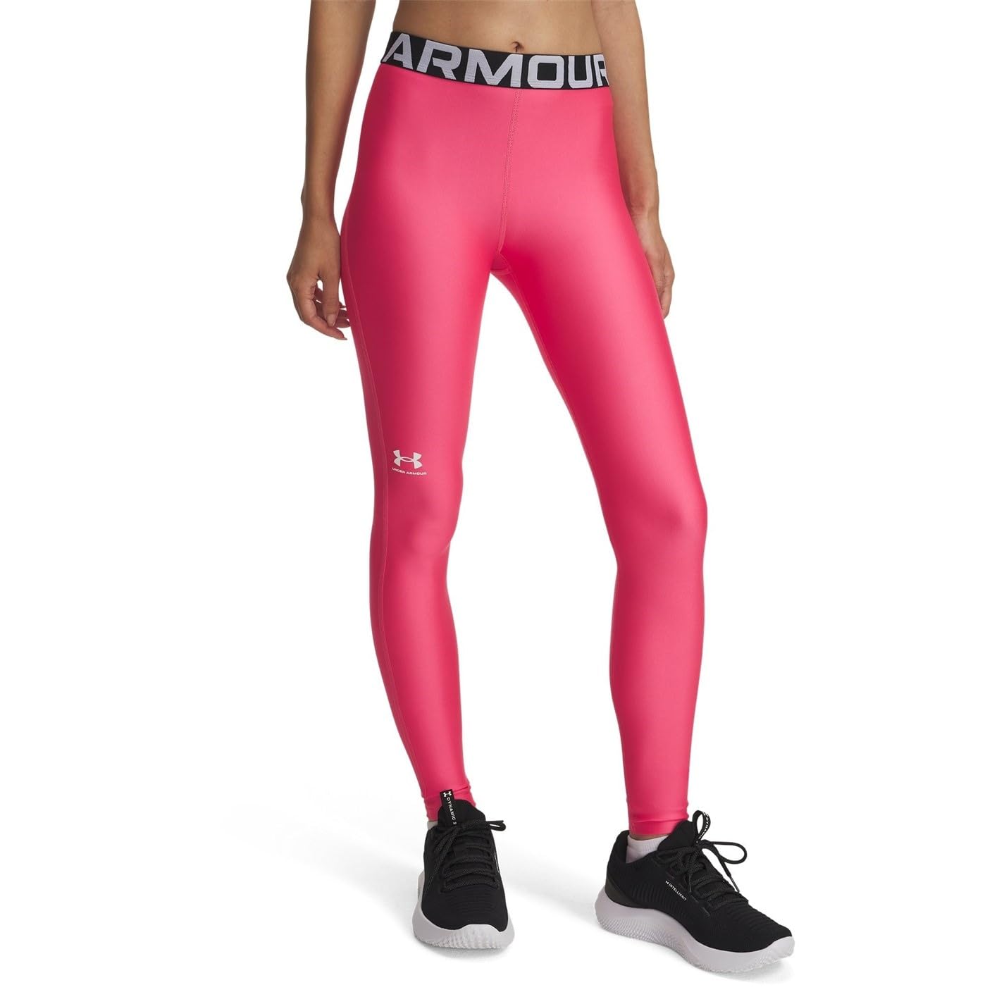 Under Armour Women's Heat Gear Legging, Quick-Drying and Breathable Women's Gym Gear, Ladies' Leggings with 4-Way Stretch Fabric,Super Pink / / White,LG