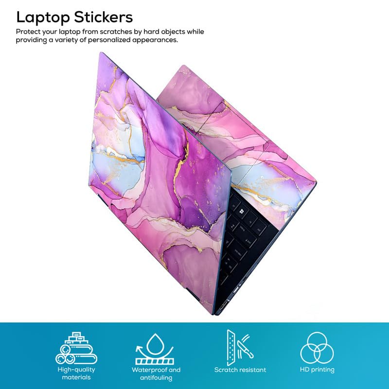 Image of Marbel D30 Top+Wrist Pad Vinyl Laptop Skin /Sticker /Cover for 14 Inches Laptops Laminated-Removable-HD Quality Compatible for Hp-Dell-Sony-Lenovo-Asus etc.(13.8x9.6 Inches)