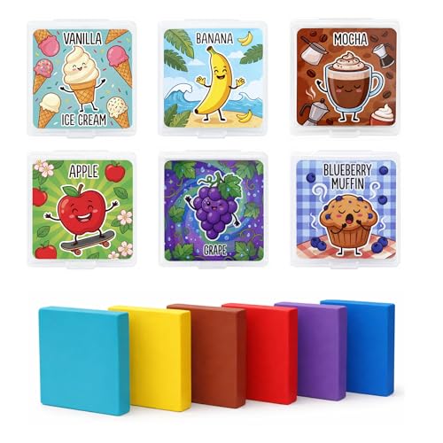 12 pcs Scented Kneaded Erasers Set Kneadable Art Erasers in Individual Plastic Cases Soft Moldable Drawing Eraser for Sketching Charcoal Graphite Clean Erasing Stationery (12 Pizza Theme)