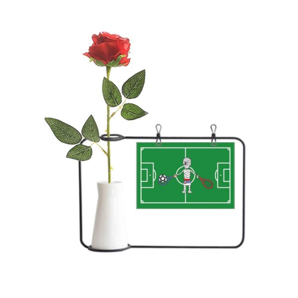 cold master DIY lab Serbian Tennis Racket Soccer Cartoon Mummy Artificial Rose Flower Hanging Vases Decoration Bottle