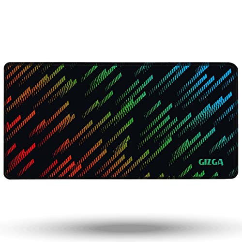 Image of GIZGA essentials (60cm x 30cm Extended Gaming Mouse Pad, Laptop Desk Mat, Computer Mouse Pad with Smooth Mouse Control, Mercerized Surface, Antifray Stitched Embroidery Edges, Anti-Slip Rubber Base