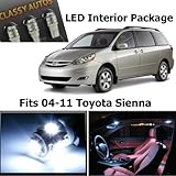 Classy Autos White LED Lights Interior Package For Toyota Sienna (11 Pieces)