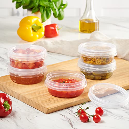 Plasticpro 6 Pack Twist Cap Food Storage Containers With Clear Screw On Lid- 8 Oz Reusable Meal Prep Containers - Freezer And Microwave Safe Clear Plastic Food Storage #TOP1