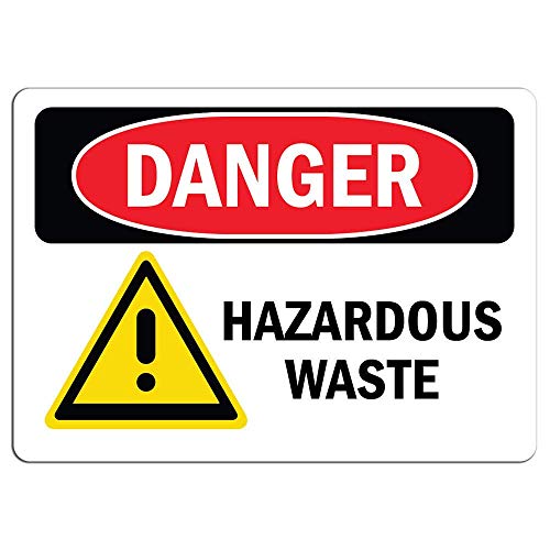 Preisvergleich Produktbild Gefahrenschild Gefahrenabfälle, Warnaufkleber, Schild, Hausdekoration, Fenster, Auto, Gefahrenschild, Sicherheitshinweis, verschließbarer Aufkleber, 20,3 x 30,5 cm
