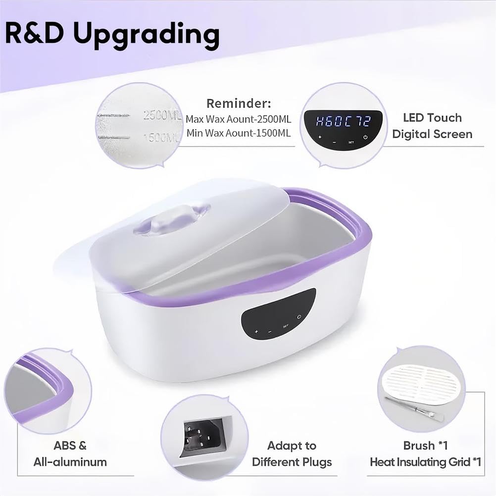 Macchina per Cera di Paraffina per Mani E Piedi, Bagno di Paraffina di Grande capacità da 4000 Ml, con Display Digitale, per Spa di Paraffina Domestica