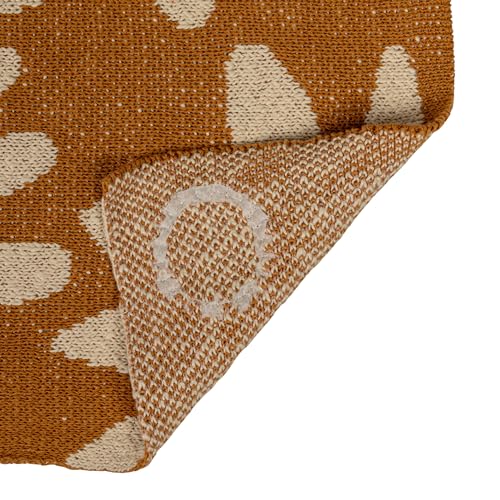 Image of Creative Co-Op Large Cotton Knit Baby Blanket with Flower Prints, Multicolor
