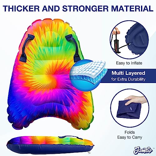 Jambo X4-2N8R-3DYM Inflatable Surf Body Board With Handles, Boogie Board For Beach, Surfing Swimming Floating Surfboard Boards, Pool Floats Pool Beach Toy For Kids thumb #3
