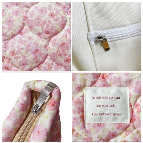 Image of Sunwel Fashion Top Zipper Floral Quilted Bag Small Tote Bag for Women