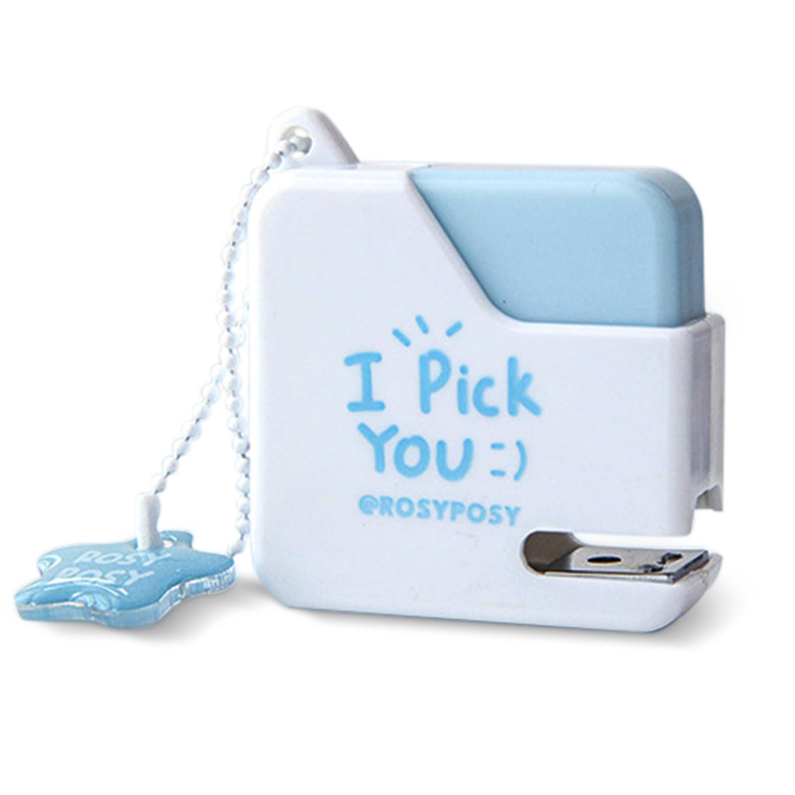 TECHPLUS Super Mini Stapler with Staples – Adorable Cube Shaped Desk Staplers, Perfect for Office, School, Girls, Teachers, Students, Gift (Blue)