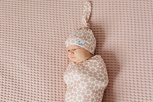 Copper Pearl Baby Beanie Hat Top Knot Stretchy Soft Star #TOP5