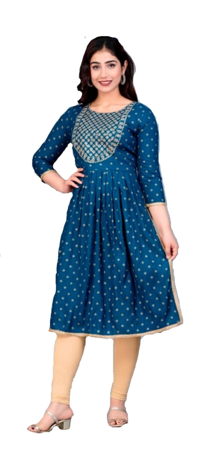 TIWARI Women Embroidery Rayon A line Kurta