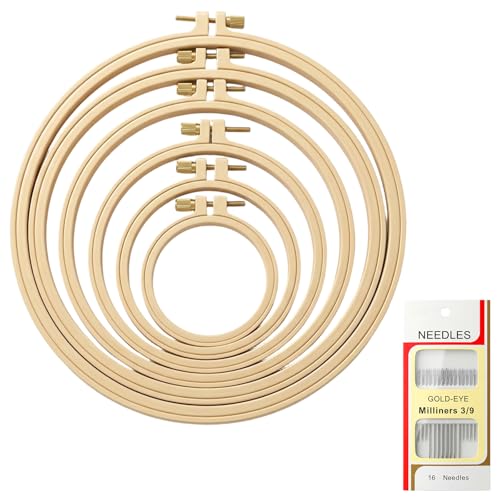 dienjason 7pcs Embroidery Hoops Embroidery Hoop Cross Stitch Accessories Stable Placement of Fabric Suitable for Beginners to Learn and Advanced Craftsmanship Techniques