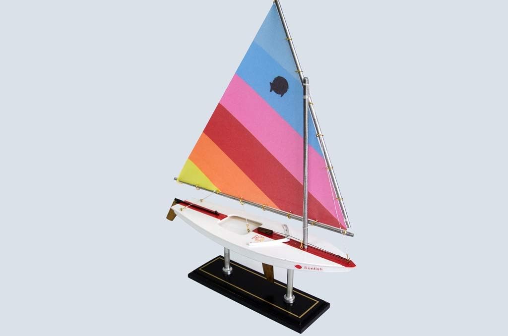 LK Wooden Sunfish Model Sailboat Decoration 16"-2