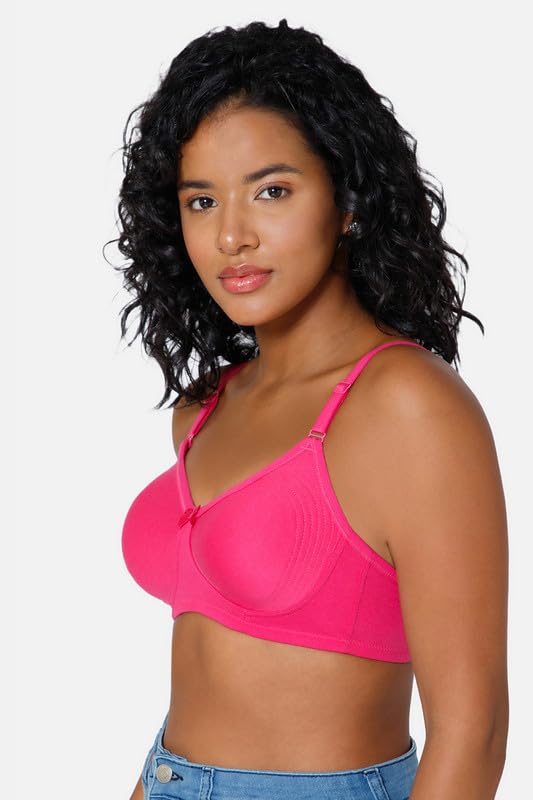 Image of INTIMACY LINGERIE Women's Cotton Brassiere | Non-Padded | Non-Wired | Full Coverage | Shaper Panel with Side Support Regular Bra | 1 Piece | (Def C P)