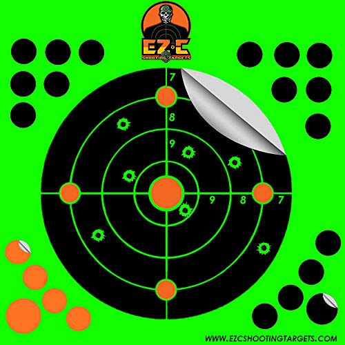 TacX Pro Gear EZ-C Shooting Targets | 8 inch Round Splatter Target | Bright Fluorescent Burst On Impact | Range Practice | Gun, Rifle, Pistol, BB Gun, Airsoft, Air Rifle (Green, 25)