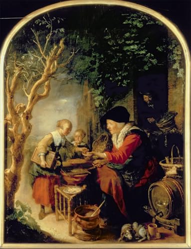 Pintura artística de alta calidad en cuadro de lienzo de Gerrit Dou de 60x90cm