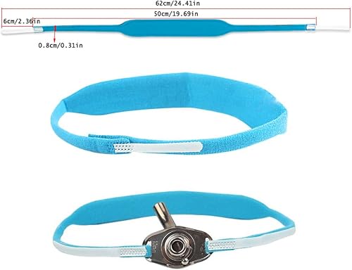 Vista 2 de Paquete de 2 cinturones de soporte para tubo de traqueotomía, reutilizables, suaves, cómodos, ajustables, para traqueotomía, correa para el cuello
